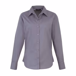 Premier Womens/Ladies Long-Sleeved Shirt - 22 UK, Steel