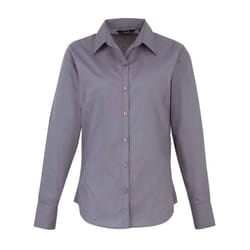 Premier Womens/Ladies Long-Sleeved Shirt - 22 UK, Steel