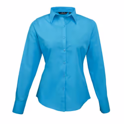 Premier Womens/Ladies Long-Sleeved Shirt - 22 UK, Turquoise