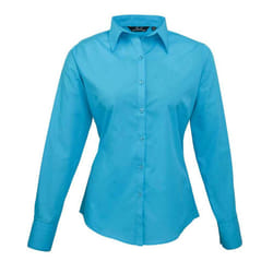 Premier Womens/Ladies Long-Sleeved Shirt - 22 UK, Turquoise