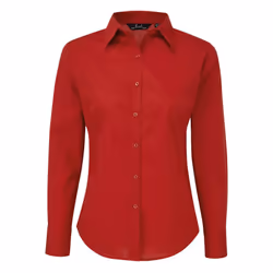 Premier Womens/Ladies Long-Sleeved Shirt - 26 UK, Red