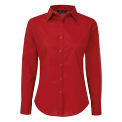 Premier Womens/Ladies Long-Sleeved Shirt - 24 UK, Red