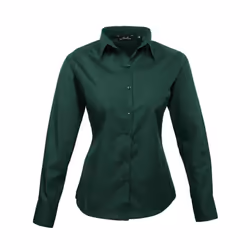 Premier Womens/Ladies Long-Sleeved Shirt - 16 UK, Bottle Green
