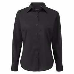 Premier Womens/Ladies Long-Sleeved Shirt - 14 UK, Black