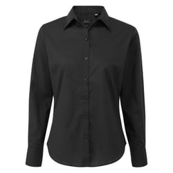 Premier Womens/Ladies Long-Sleeved Shirt - 14 UK, Black
