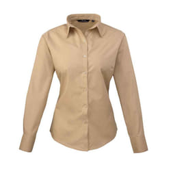 Premier Womens/Ladies Long-Sleeved Shirt - 22 UK, Khaki