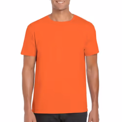 Gildan Mens Soft Style Ringspun T Shirt - L, Orange