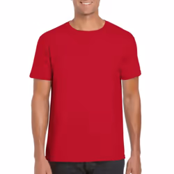 Gildan Mens Soft Style Ringspun T Shirt - M, Red
