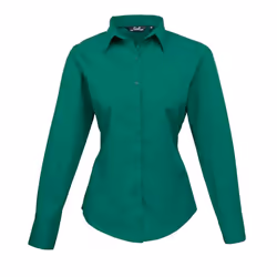 Premier Womens/Ladies Long-Sleeved Shirt - 22 UK, Emerald