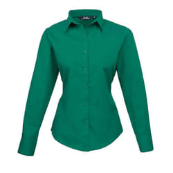 Premier Womens/Ladies Long-Sleeved Shirt - 22 UK, Emerald
