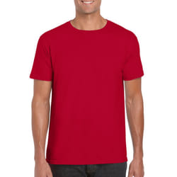 Gildan Mens Soft Style Ringspun T Shirt - M, Cherry Red