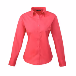 Premier Womens/Ladies Long-Sleeved Shirt - 10 UK, Hot Pink
