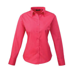 Premier Womens/Ladies Long-Sleeved Shirt - 22 UK, Hot Pink