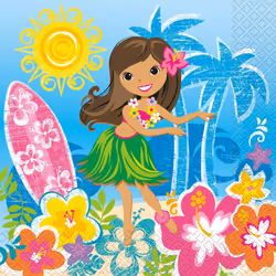 Unique Party Paper Hawaiian Napkins (Pack of 16)