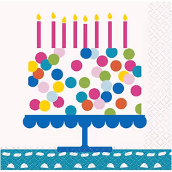 Unique Party Birthday Cake Napkins (Pack of 16)