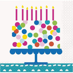 Unique Party Birthday Cake Napkins (Pack of 16)
