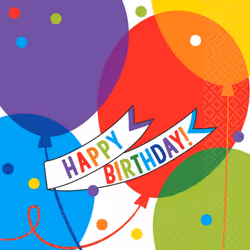 Amscan Brilliant Balloons Birthday Napkins (Pack of 36)