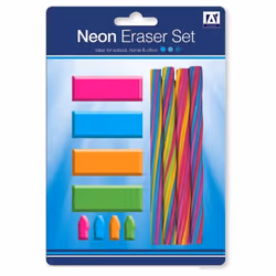 Anker International Stationary Neon Eraser Set (Pack of 12)