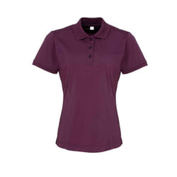Premier Womens/Ladies Coolchecker Pique Polo Shirt - 14 UK, Aubergine