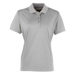 Premier Womens/Ladies Coolchecker Pique Polo Shirt - 14 UK, Silver