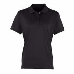 Premier Womens/Ladies Coolchecker Pique Polo Shirt - 8 UK, Black
