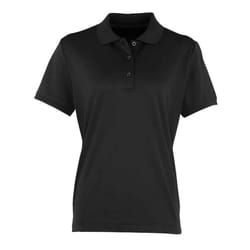 Premier Womens/Ladies Coolchecker Pique Polo Shirt - 14 UK, Black