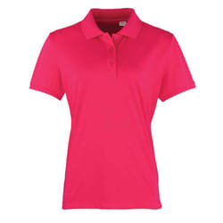 Premier Womens/Ladies Coolchecker Pique Polo Shirt - 16 UK, Hot Pink