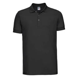 Russell Mens Pique Stretch Polo Shirt - S, Black