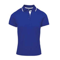 Premier Womens/Ladies Coolchecker Contrast Pique Polo Shirt - S, Royal Blue/White