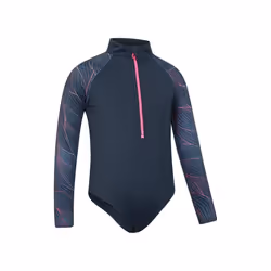 Mountain Warehouse Girls Mira Lines Rash Guard Swimsuit - 9-10 Years, Navy