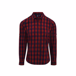 Premier Womens/Ladies Mulligan Checked Long-Sleeved Shirt - XL, Red/Navy