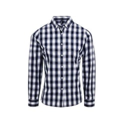 Premier Womens/Ladies Mulligan Checked Long-Sleeved Shirt - M, White/Navy