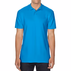 Gildan Mens SoftStyle Double Pique Polo Shirt - L, Sapphire Blue