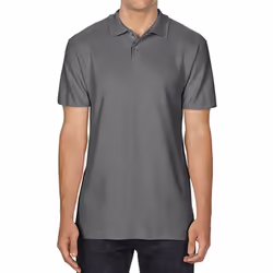 Gildan Mens SoftStyle Double Pique Polo Shirt - S, Charcoal