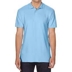 Gildan Mens SoftStyle Double Pique Polo Shirt - S, Light Blue