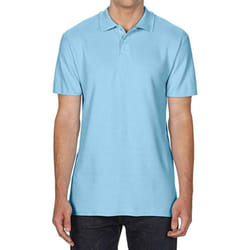 Gildan Mens SoftStyle Double Pique Polo Shirt - S, Light Blue