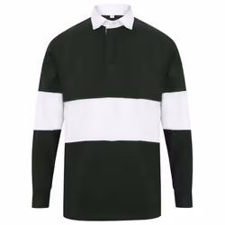 Front Row Unisex Adult Panelled Rugby Shirt - XL, Bottle/White