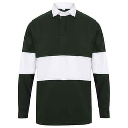 Front Row Unisex Adult Panelled Rugby Shirt - XL, Bottle/White