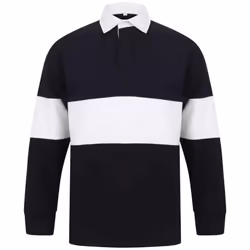 Front Row Unisex Adult Panelled Rugby Shirt - L, Navy/White