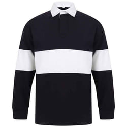 Front Row Unisex Adult Panelled Rugby Shirt - XL, Navy/White