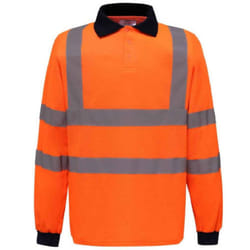 Yoko Unisex Adult Hi-Vis Long-Sleeved Polo Shirt - 3XL, Orange