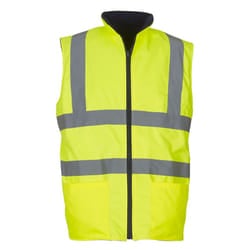 Yoko Unisex Adult Hi-Vis Fleece Reversible Body Warmer - XL, Yellow