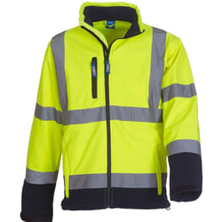 Yoko Unisex Adult Hi-Vis Soft Shell Jacket - M, Yellow/Navy