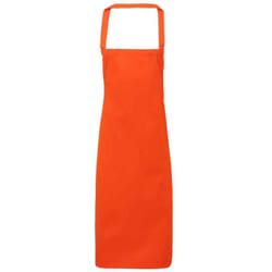 Premier Unisex Adult Cotton Bibbed Apron - One Size, Orange