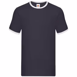 Fruit of the Loom Mens Ringer Contrast T-Shirt - M, Navy/White