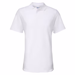 Gildan Unisex Adult Double PiquÃ© Soft Touch Polo Shirt - L, White