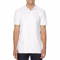 Gildan Unisex Adult Double PiquÃ© Soft Touch Polo Shirt - L, White