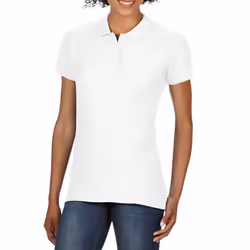 Gildan Womens/Ladies Double Piqué Soft Touch Polo Shirt - XXL, White