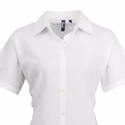 Premier Womens/Ladies Signature Pearlised Oxford Short-Sleeved Shirt - 18 UK, White