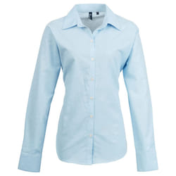 Premier Womens/Ladies Signature Pearlised Oxford Long-Sleeved Shirt - 20 UK, Light Blue